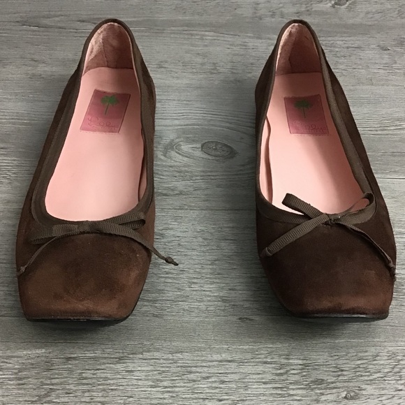 Lilly Pulitzer Brown Suede Flats with Ribbon Bow - Picture 3 of 8